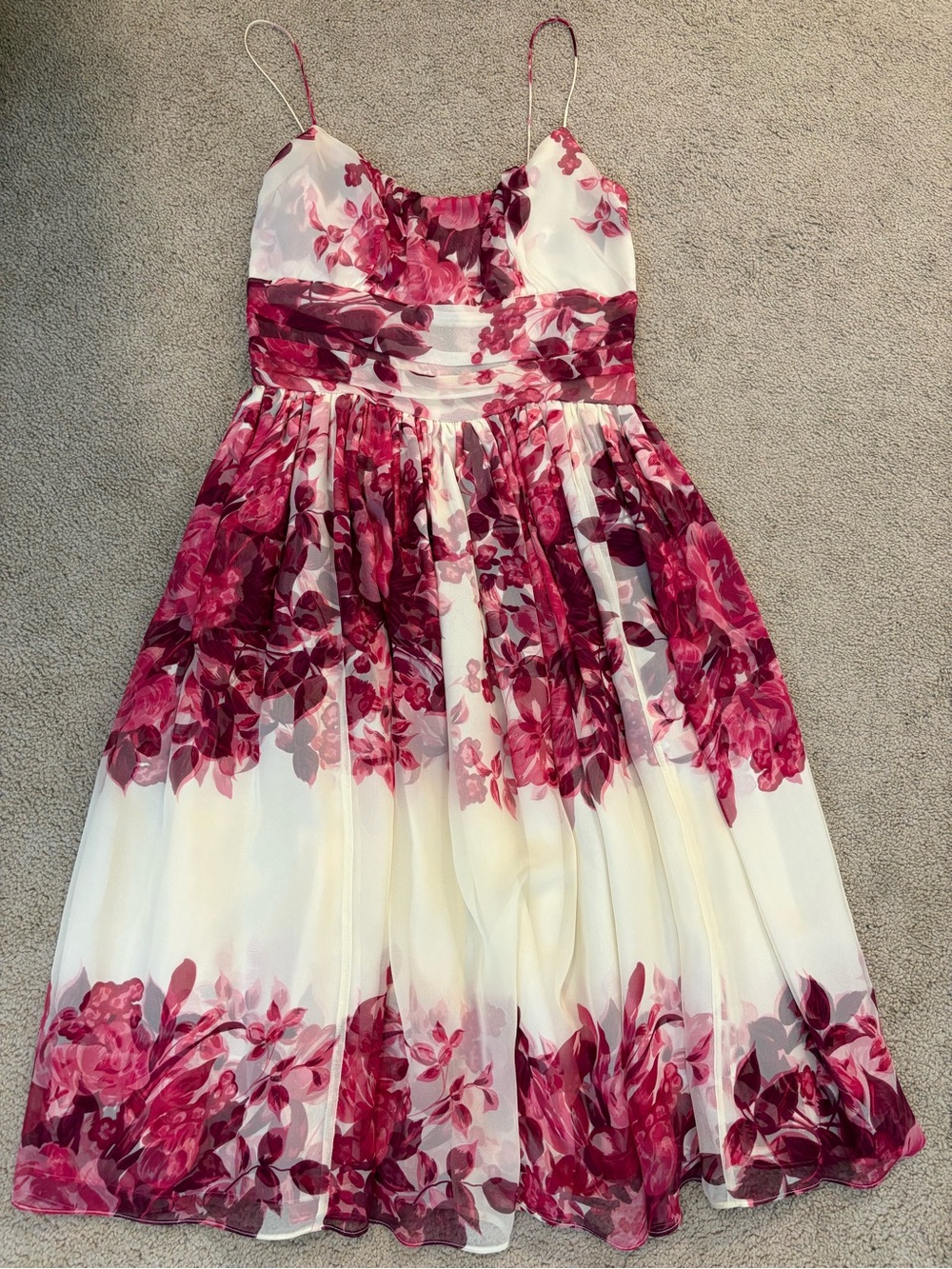 Tracy Reese White Dress with Pink Floral Print